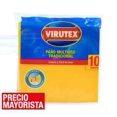 VIRUTEX - Paño multiuso tradicional x3 absorbente amarillo