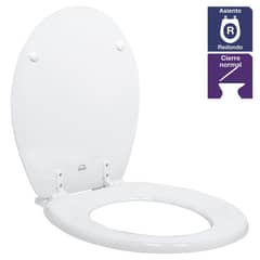 BEMIS - Asiento WC redondo madera blanco