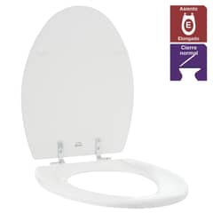 BEMIS - Asiento WC elongado madera blanco