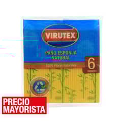 VIRUTEX - Paño esponja natural x6 ultra absorbente