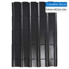 INSTAPANEL - Caballete Recto Acero/Zinc 0.402x3.0 m 0.4 mm Negro