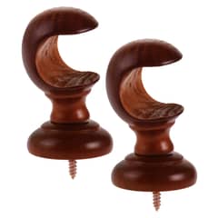 JUST HOME COLLECTION - Set de soportes para barra de cortina 28 mm 2 unidades chocolate