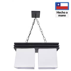 CAROLD STEVENS - Lámpara de colgar Madera y tela Sima Negro