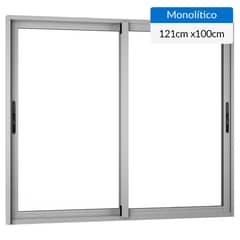 WINTEC - Ventana aluminio 121x100 cm monolítico mate corredera