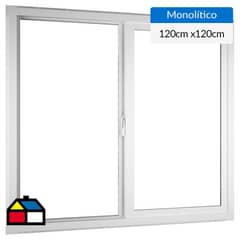 WINTEC - Ventana PVC 120x120 cm monolítico blanco corredera