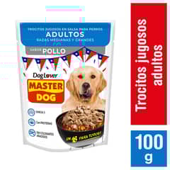 MASTER DOG - Alimento húmedo para perro adulto 100 gr pollo y vegetales