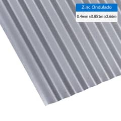 BOLKOW - Plancha Recubrimiento AZM150 Zinc Acanalada 0.4 mm 85.1x366 cm Gris