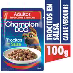 CHAMPION DOG - Alimento húmedo para perro adulto 100 gr carne y vegetales
