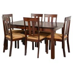 HOMY - Comedor Louis 6 Sillas Mesa Rectangular 90x94x140 cm Capuccino