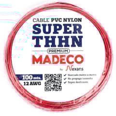 MADECO - Cable Eléctrico Premium THHN 1x12AWG/4MM2 100 metro(s) Rojo
