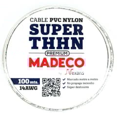 MADECO - Cable Eléctrico Premium THHN 1x14AWG/2,5MM2 100 metro(s) Blanco