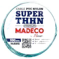 MADECO - Cable Eléctrico Premium THHN 1x14AWG/2,5MM2 100 metro(s) Verde