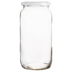 CASA BONITA - Frasco con tapa blanca 1 litro vidrio transparente
