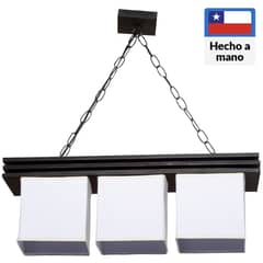 CAROLD STEVENS - Lámpara de colgar Madera Sima Blanca y Café