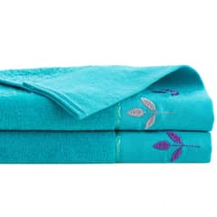 JUST HOME COLLECTION - Juego de 2 toallas 380 gr 30x50 cm Turquesa