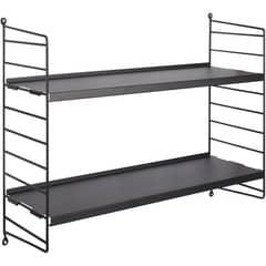 DUCASSE - Repisa Vintage Acero 2 Nivel(es) 60x24x20 cm Negro