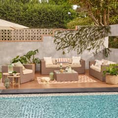 JUST HOME COLLECTION - Juego de Living de Terraza San Lucas 6 Personas Café