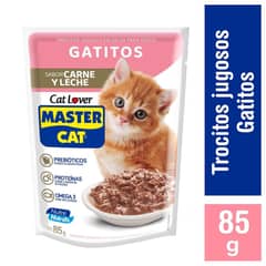 MASTER CAT - Alimento húmedo para gatito 85 g carne y leche