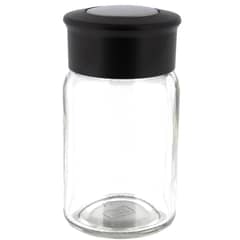 JUST HOME COLLECTION - Especiero de vidrio redondo con tapa negro