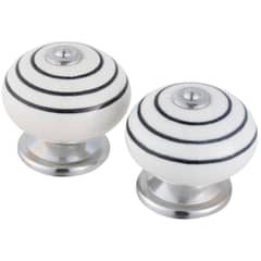 FIXSER - Set de perillas porcelana 40 mm 2 unidades negro