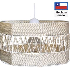 CAROLD STEVENS - Lámpara de colgar Alambre Tambor Blanca