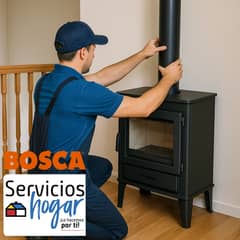 SERV HOGAR - Instalación Calefactor a Leña en casa de 2 pisos BOSCA