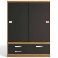 YARDAS - Clóset 2 Puerta(s) 2 Repisa(s) 136x180x52 cm Teca/Negro