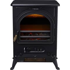 RECCO - Chimenea Eléctrica Ptc Clásica 1800 W Aire Forzado Negro