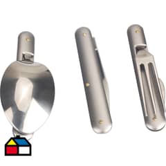 NATIONAL GEOGRAPHIC - Set de Cubiertos Picnic Acero Inoxidable Plateado