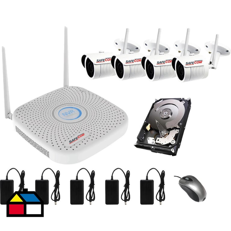 SAFECOM - Kit 4 cámaras seguridad wifi | Ofertitas