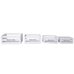 HOMY - Set 4 Cajas Decorativas 37.5x15.3x Blanco