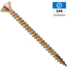 MAMUT - Tornillo Turbo screw Madera Cabeza Phillips Madera 60 mm 5 mm 144 Unidades