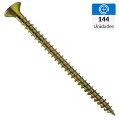 MAMUT - Tornillo Tirafondo Cabeza Phillips Madera 60 mm 4 mm 144 Unidades