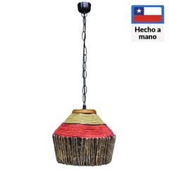 CAROLD STEVENS - Lámpara colgante amber cordón madera 1 luz E27