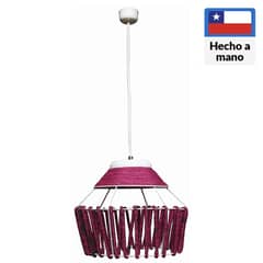 CAROLD STEVENS - Lámpara colgante amber rosado madera 1 luz E27