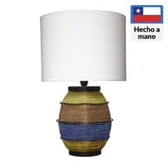CAROLD STEVENS - Lámpara sobremesa cañamo azul