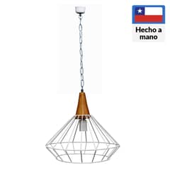 CAROLD STEVENS - Lámpara colgante cono blanca metal 1 luz E27