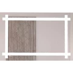 TUHOME - Espejo Baño Forma Rectangular 90x60 cm Gris Broni