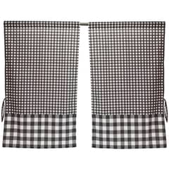 ATMOSPHERA HOME - Cortina cocina cuadrille negro 2 paños 70x115 cm