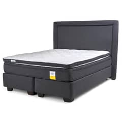 DRIMKIP - Cama Americana Eurotop Queen BD 160x200 cm + Topper + Respaldo