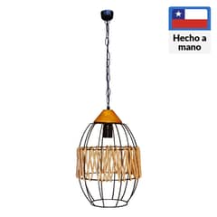 CAROLD STEVENS - Lámpara colgante apliqué soga metal negra 1 luz E27