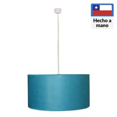 CAROLD STEVENS - Lámpara colgante tela arpillera tambor 1 luz E27