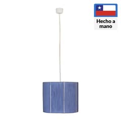 CAROLD STEVENS - Lámpara colgante sky blue metal tejida celeste 1 luz E27