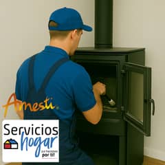 SERVICIOS HOGAR - Servicio de Mantención de calefactor a leña AMESTI en casa de 2 piso