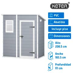 KETER - Caseta Manor Gris; Blanco 200.5x183.5x111 cm