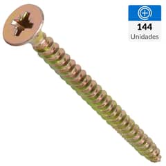 MAMUT - Tornillo Tirafondo Cabeza Phillips Madera 2-1/2 " 10 mm 144 Unidades