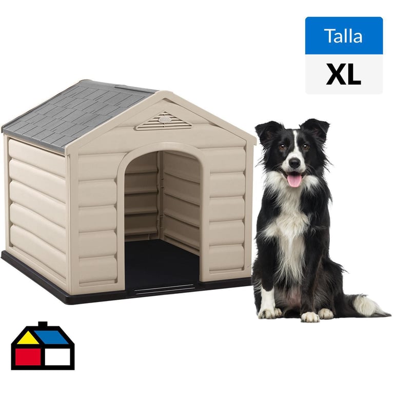 RIMAX - Casa para perros 92x90x89 cm techo gris grande | Ofertitas