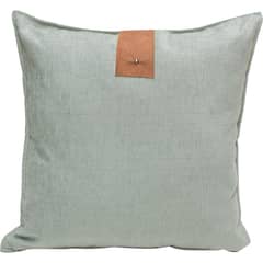 ATMOSPHERA HOME - Cojín aplique cuero menta 55x55 cm