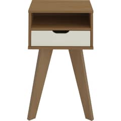 MOBILO - Mesa lateral 44x35x73 cm rustico/blanco