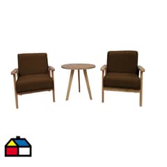 EL BARCO - Juego de Balcón de Terraza Nature 2 Personas Café